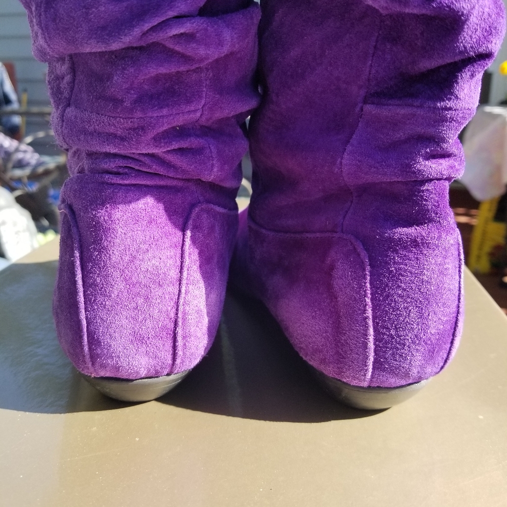 Purple Women's Flat Boots - Picture 7 of 11
